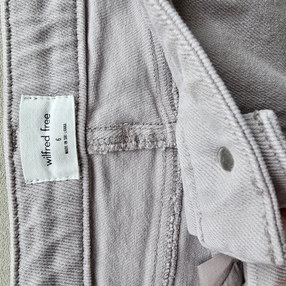 Aritzia Wilfred Free High Waist The Melina Pant Twill Stretch Size 6 Gray/Purple - Picture 14 of 14